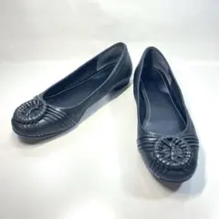 【美品】REGAL リーガル フラットパンプス 黒 23.5cm モチーフ付のサムネイル