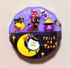 ハンドメイド レジン ヘアゴム ハロウィン 黒猫 ブローチ　チャーム等