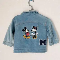 【美品】ディズニー　刺繍 デニムジャケット 80cm