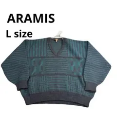 最高級　ARAMIS アルパカ　メンズ Vネック ニット セーター アルパカ混