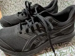 美品】ASICS アシックス ローカットスニーカー オールブラック 28cm 