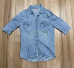 [値下げ]EDWIN ライトブルーデニムシャツ Mサイズ　古着