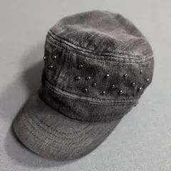 Y2K ワークキャップ　スタッズ　エイジング　ダメージ加工　フェード　雰囲気系