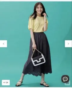 エニィスィス　新品　【洗える】カットワークエンブロイダリー スカート