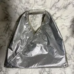 MM6 ♡ マルジェラ ロゴ ジャパニーズ ハンドバッグ　シルバー　中古お安く！