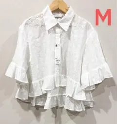 新品GUrokhペプラムシャツ(5分袖)オフホワイトM by rokh ロク