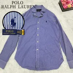 現行品✨未使用級 ポロラルフローレン  M ストライプ  ホースロゴ 刺繍ロゴ