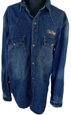【azul by moussy】STOOGE＆CO. デニム長袖 ダンガリーXL