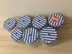 アオハタ　ジャム　空き瓶 7個セット 青白ストライプ蓋