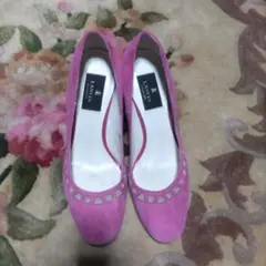 LANVIN ピンク スエード パンプス 24cm