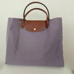 LONGCHAMP LE PLIAGE CABAS パープルナイロントートバッグ