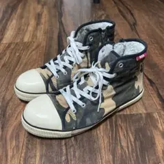 Canvas Boa Safety 安全靴迷彩ハイカットスニーカー