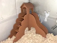 ケージの角にぴったり収まる！階段・すべり台付き 2階建て小動物用スパイラルハウスのサムネイル