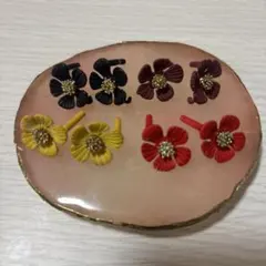 花モチーフハンドメイド ピアスパーツ