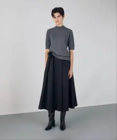 ナイロンハイカウントダブルクロス タックフレアスカートのサムネイル