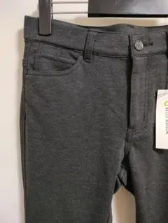 暖パン　ダークグレー ストレッチ スキニーパンツ