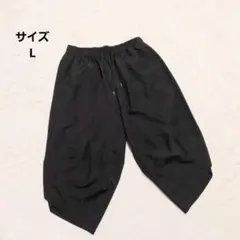 変形デザイン メンズハーフパンツ L ブラック ポケット カジュアル 個性的