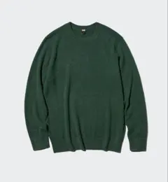 UNIQLO　カシミヤクルーネックセーター　ダークグリーンのサムネイル