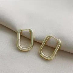 ワンタッチ フープピアス ゴールド シンプル 普段使い キャッチレス