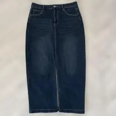 デニム　ロングスカート　スリット　大きいサイズ