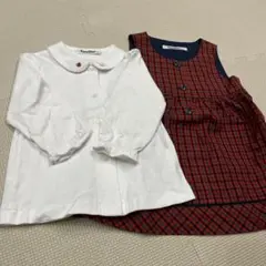 familiar 襟付きボタンシャツ & ワンピース　80