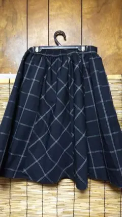 earth music&ecology チェックミディフレアースカート