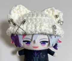 にじぱぺ にじぱぺっと ぬい服 ぬい帽子 にじさんじ ニット帽 ホワイト 猫耳