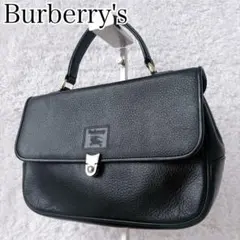 Burberrys ハンドバッグ ノバチェック シャドーホース オールレザー 黒
