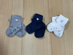 ベビー靴下 3足セット グレー ネイビー ホワイト