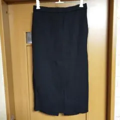 黒 タイトスカート スリット入り ゴムウエスト✿Gu