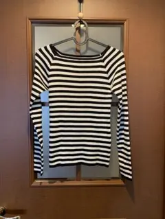 terrace白黒ストライプ 長袖ニット