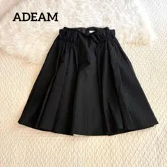 美品♡アディアム　ボリュームフレアスカート　チェック　ブラックのサムネイル