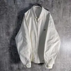 クロコダイル スウィングトップ ブルゾン L アイボリー ワニ刺繍 コットン