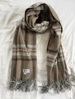 ジョンストンズ カシミヤ大判ストール　ドライブリッジ ベージュ系　美品