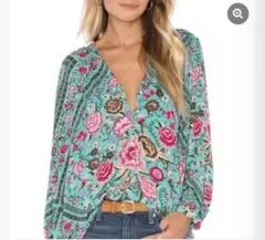 新品未使用 スペルアンドザジプシー ロングワンピース S 花柄 ヒョウ柄 ラメ 新品未使用 スペルアンドザジプシー ロングワンピース S 花柄