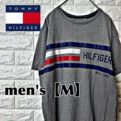 L7【TOMMY HILFIGER】プリントTシャツ【メンズM】グレー