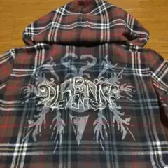 お値下 超美品 Mararia チェック柄 フード付きネルシャツ 長袖 保温性有