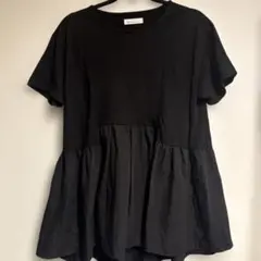 しまむら　Nuelu. ap retro 半袖 カットソー ブラック