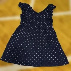 女の子 ユナイテッドアローズ ネイビー 水玉ノースリーブワンピース 105㎝