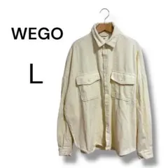 WEGO ウィゴー メンズ コーデュロイ BIGシャツ ホワイト Ｌ