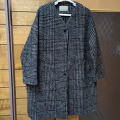 美品♡BEARDSLEY 千鳥格子 ウールシャギー ノーカラーコート 美品♡BEARDSLEY 千鳥格子 ウールシャギー ノーカラーコート - メルカリ