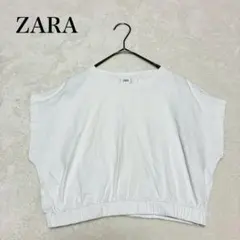 【ザラ】クロップドTシャツ(11-12)バックオープン カジュアル 可愛い 白