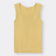 リブニットスクエアネックタンクトップ(2024年モデル) イエロー　Sサイズ