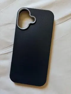 iPhone用ケース ブラック カメラフレーム装飾