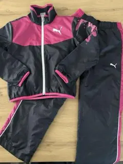 Puma ジャケット・パンツセット 黒/ピンク　120cm