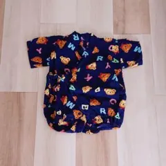 レトロ❤くまさん 甚平 ロンパース 日本製 70サイズ