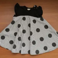 半袖ドット柄ワンピース 90サイズのサムネイル