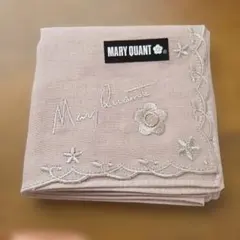 MARY QUANT ハンカチ ベージュ 刺繍 花柄　定価880円のサムネイル