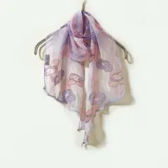 極美品✨アナスイ ANNASUI 薄紫色 花柄 ストール スカーフ
