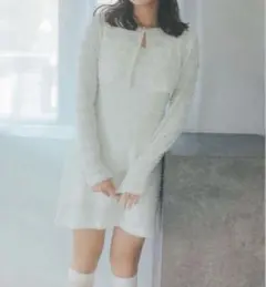 【SNIDEL】カーデセットカットレースワンピース